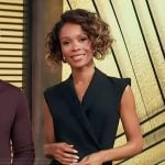 Zuri's black sleeveless blazer dress on Access Hollywood