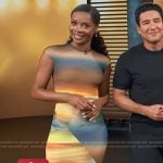 Zuri’s sunset print mesh dress on Access Hollywood