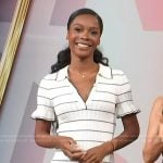 Zuri’s white striped knit polo dress on Access Hollywood