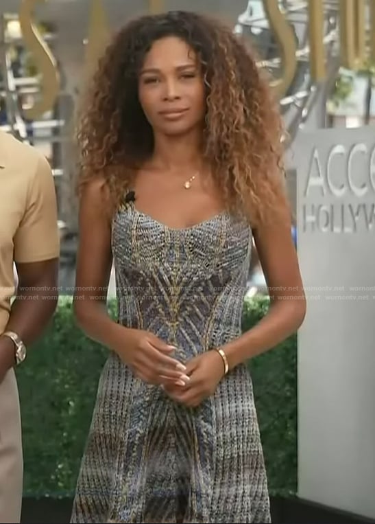 Zuri's gray knit mini dress on Access Hollywood