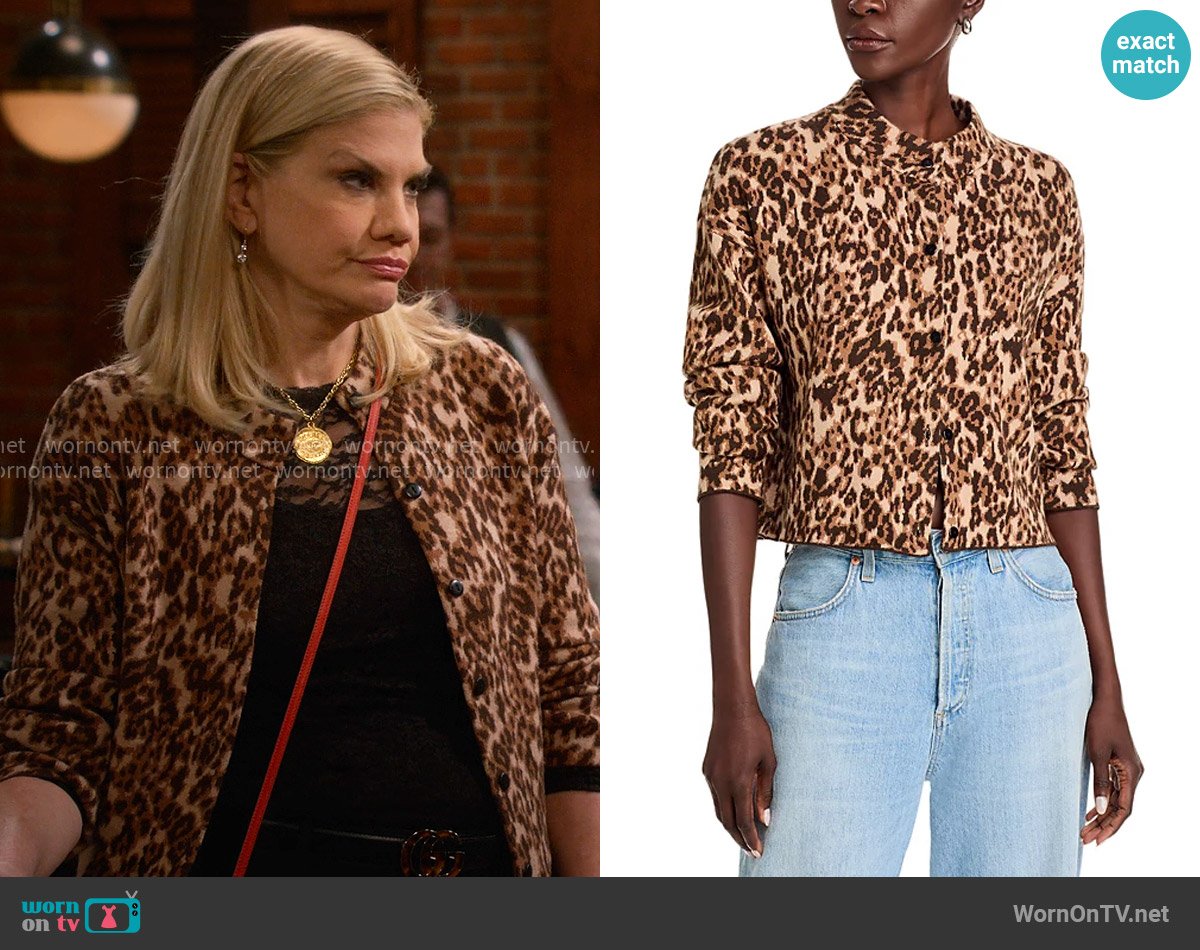 4th & Reckless Drew Cardigan worn by Carol (Kristen Johnston) on Leanne