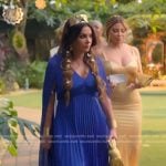 Adriana’s blue pleated cape gown on The Real Housewives of Miami