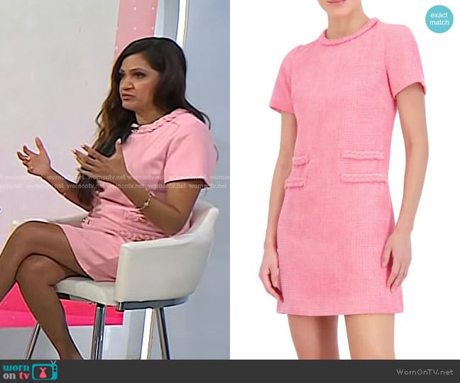 Dr. Sue Varma’s pink tweed dress on Today