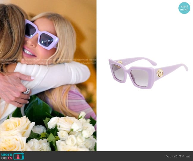 Burberry Daisy Sunglasses in Lilac worn by Alexia Echevarria (Alexia Echevarria) on The Real Housewives of Miami