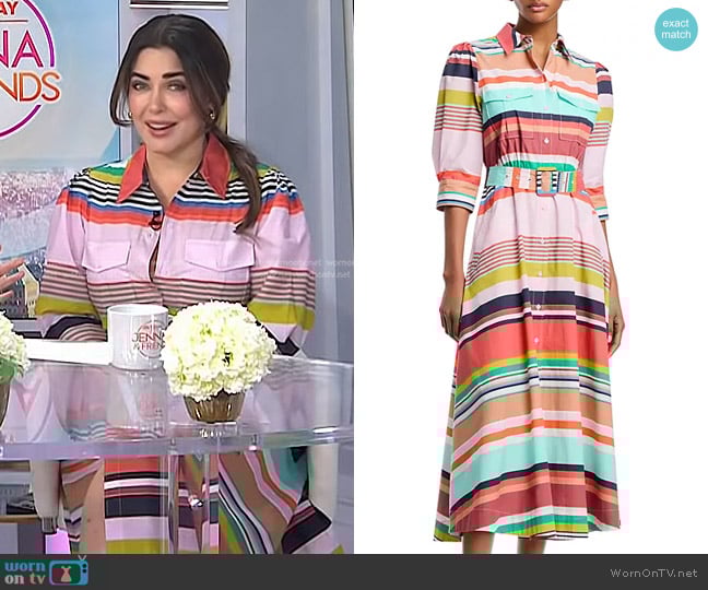 Essentiel Antwerp Hiced Dress in Tutu Turquoise worn by Bobbie Thomas on Today