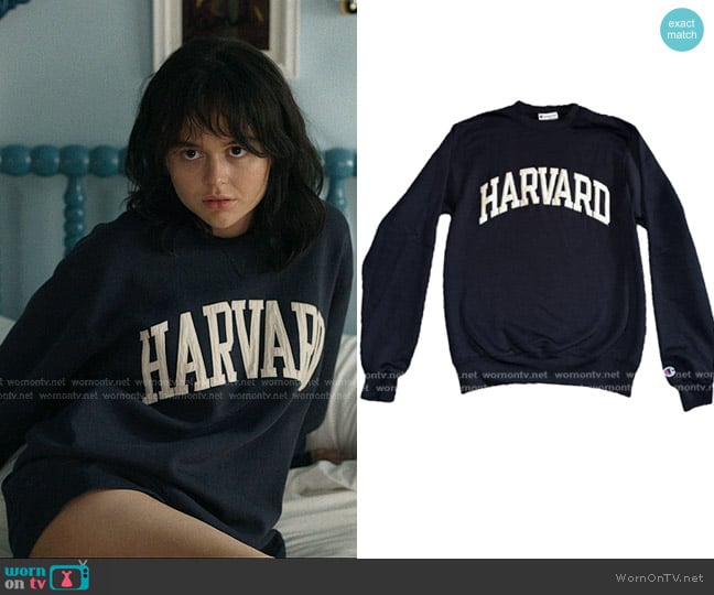 Champion Vintage Harvard University Sweatshirt worn by Cadence Sinclair Eastman (Emily Alyn Lind) on We Were Liars