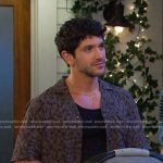 Javi’s logo print camo shirt on Days of our Lives