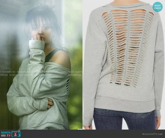 Joe's Jeans Distressed Sweatshirt in Gray worn by Cadence Sinclair Eastman (Emily Alyn Lind) on We Were Liars