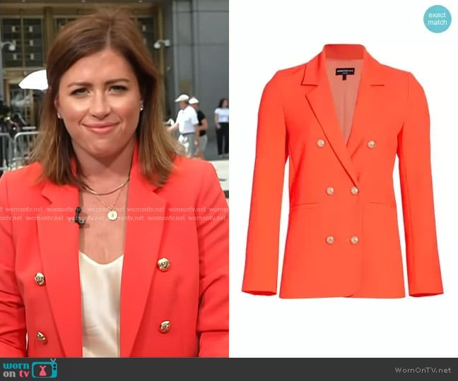 Generation Love Leighton Crepe Blazer in Papaya worn by Chloe Melas on Today