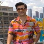 Michael’s multicolor palm tree print shirt on Live with Kelly and Mark