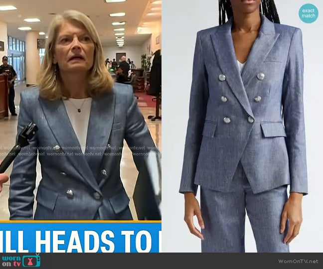 Veronica Beard Miller Dickey Jacket in Blue Melange worn by Lisa Murkowski on Today