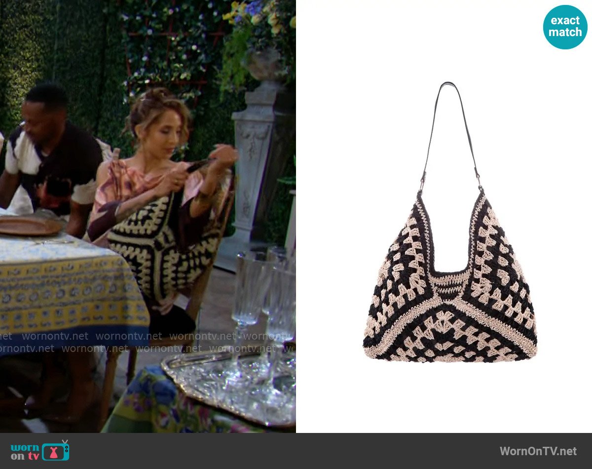 Nina Zeneya Woven Shoulder Bag worn by Lily Winters (Christel Khalil) on The Young and the Restless