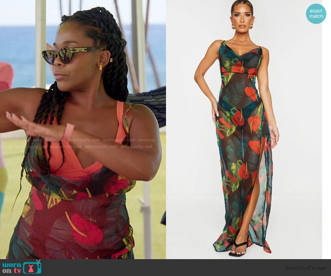 Pretty Little Thing Sheer Floral Maxi Summer Dress worn by Jasmine Goode on The Valley