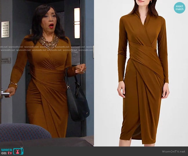 RACHEL Rachel Roy Bret Jersey Dress in Monks Robe worn by Paulina Price (Jackée Harry) on Days of our Lives
