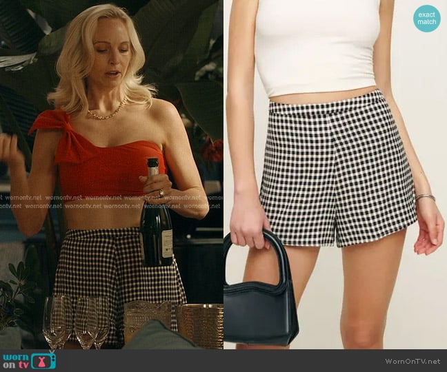 Reformation Chloe Short in april check worn by Elizabeth Sinclair (Candice King) on We Were Liars