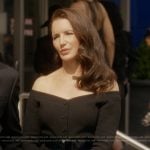 Charlotte’s black off shoulder jacket on And Just Like That
