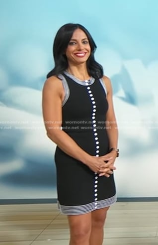 Dr. Tara Narula's black button front mini dress on Good Morning America