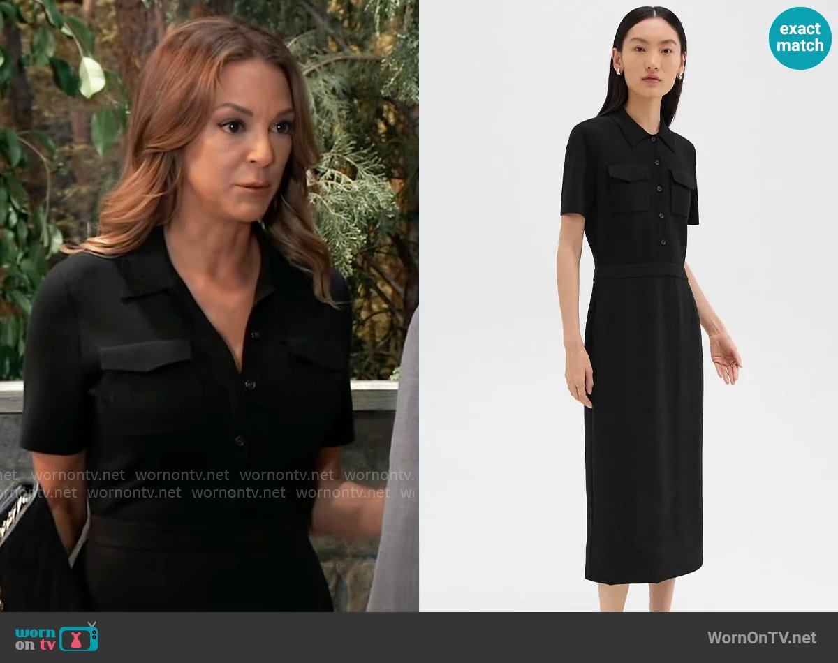 Natalia’s black polo midi dress on General Hospital