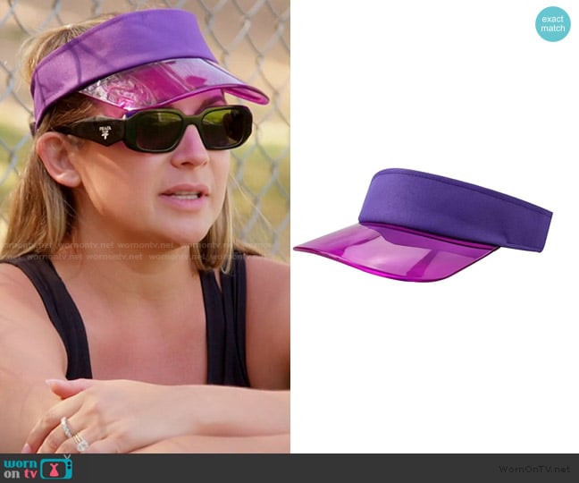 Jnket Visor Summer PVC Topless Baseball Hat worn by Janet Caperna on The Valley