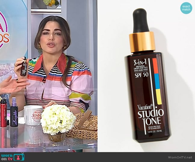 Vacation Studio Tone Bronzing Drops SPF 50 worn by Bobbie Thomas on Today