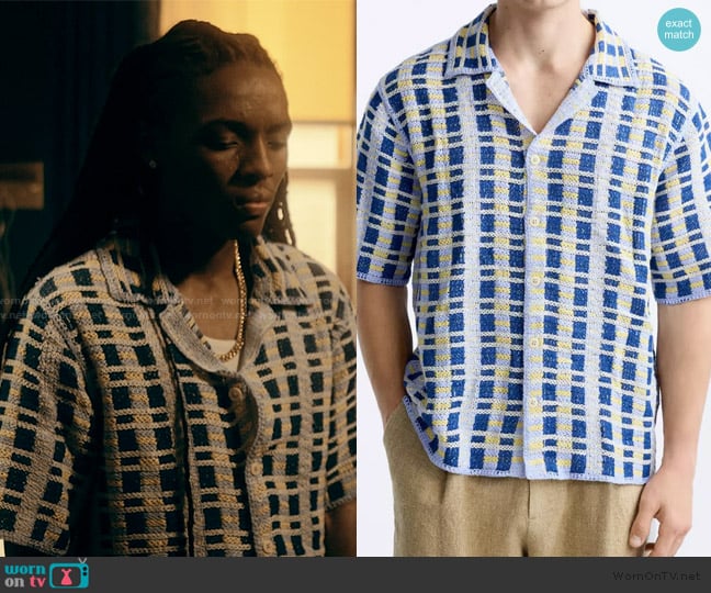 Zara Geometric Crochet Shirt worn by Jake (Michael Epps) on The Chi