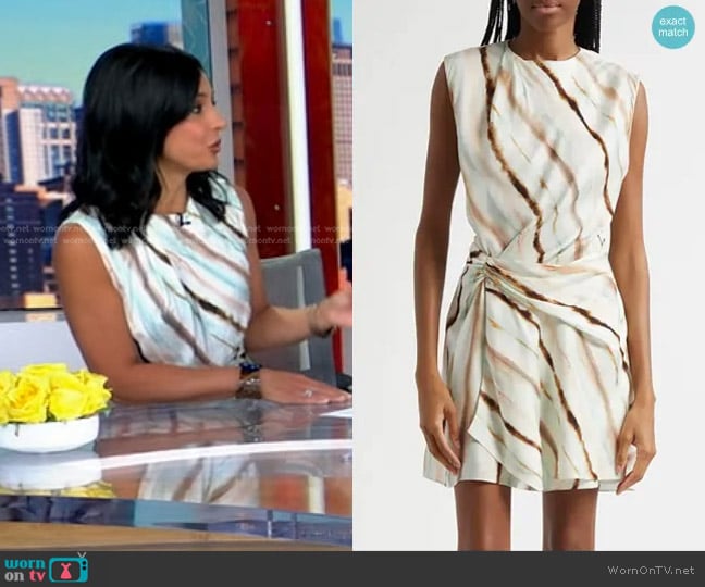 A.L.C. Delia Diagonal Stripe Sleeveless Dress worn by Dr. Tara Narula on Good Morning America