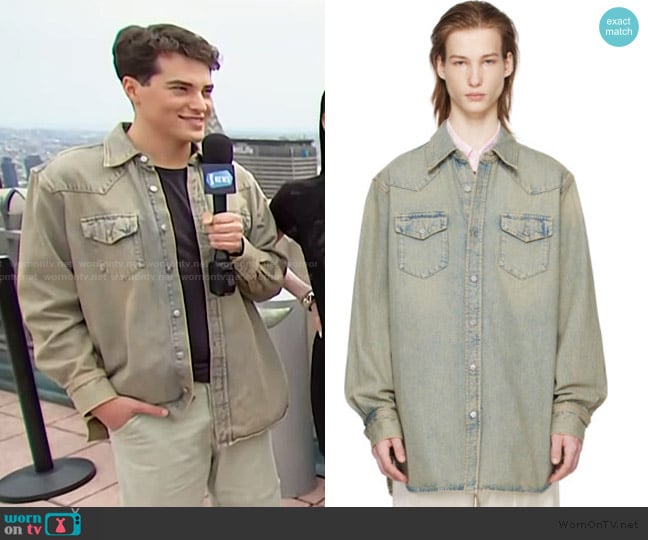 Acne Studios Karty Denim Overshirt worn by Brooks Marks on E! News