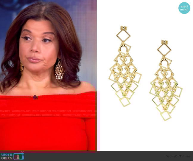 Adam Marc Jewels Rhomboid Chandelier Earrings worn by Ana Navarro on The View