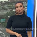 Adelle’s black asymmetric neck dress on Today