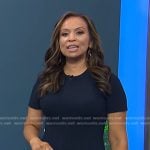 Adelle’s navy pleated dress on Today