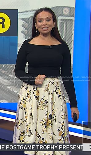 Adelle’s ivory floral print skirt on Today