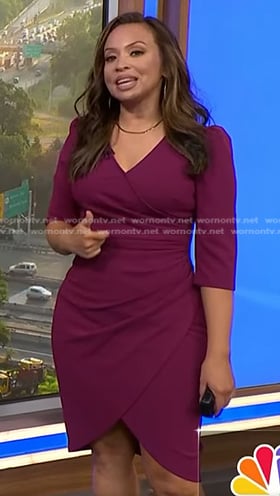 Adelle’s purple wrap sheath dress on Today