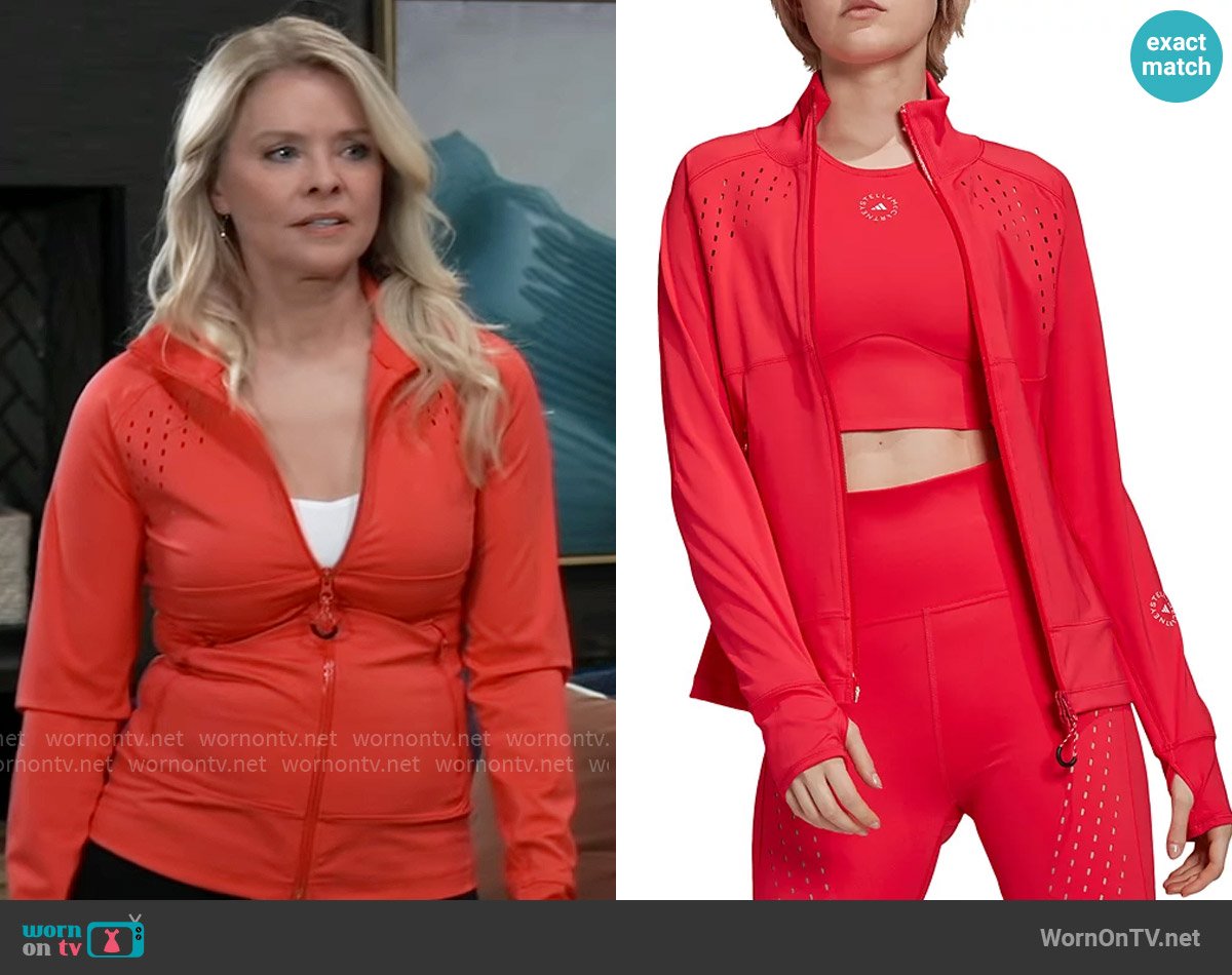 adidas by Stella McCartney TruePurpose Stretch Jersey Midlayer Jacket worn by Felicia Scorpio (Kristina Wagner) on General Hospital