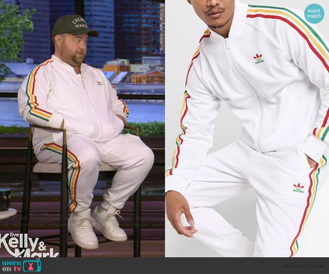 Adidas Jamaican Colourway Jacket worn by Paul Walter Hauser on Live with Kelly and Mark