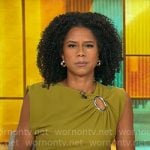 Adriana Diaz’s green ring detail dress on CBS Mornings
