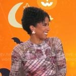 Adriana Diaz’s floral and plaid midi dress on CBS Mornings