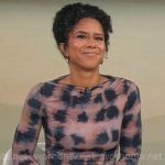 Adriana Diaz’s printed long sleeve dress on CBS Mornings