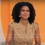 Adriana Diaz’s sleeveless trench dress on CBS Mornings