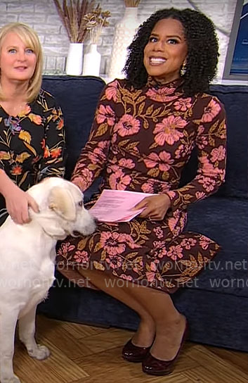Adriana Diaz's floral long sleeve dress on CBS Mornings