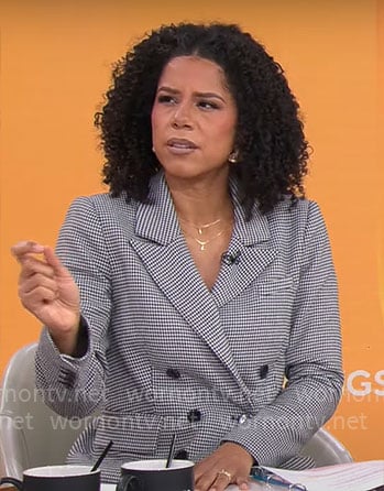 Adriana Diaz's houndstooth blazer on CBS Mornings