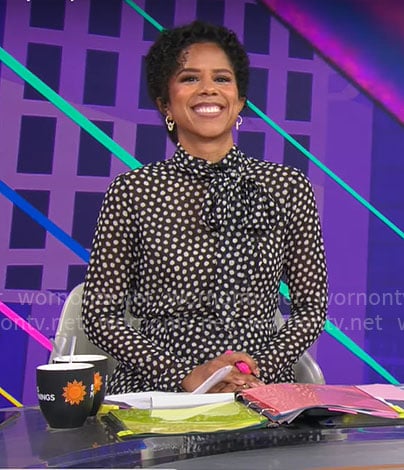 Adriana Diaz’s polka dot dress on CBS Mornings