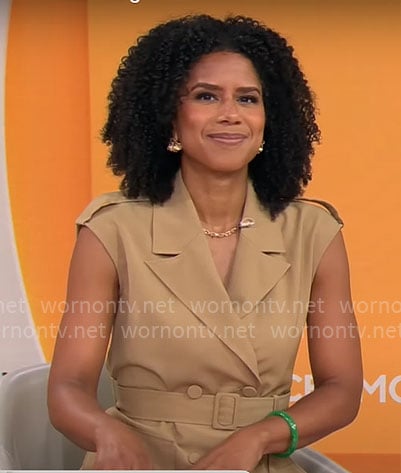 Adriana Diaz's sleeveless trench dress on CBS Mornings