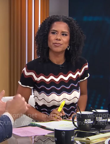 Adriana Diaz's wavy stripe dress on CBS Mornings