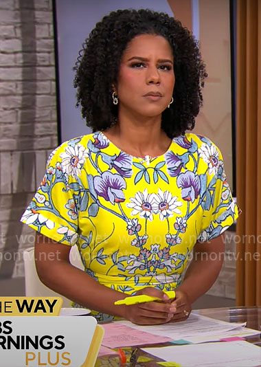 Adriana Diaz's yellow floral dress on CBS Mornings