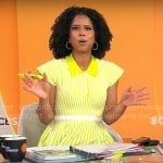 Adriana Diaz’s lime striped polo dress on CBS Mornings