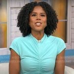 Adriana Diaz’s turquoise ruched dress on CBS Mornings