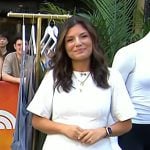 Adrianna’s white scalloped mini dress on Today