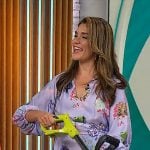 Adriene Kiss’s purple floral dress on CBS Mornings