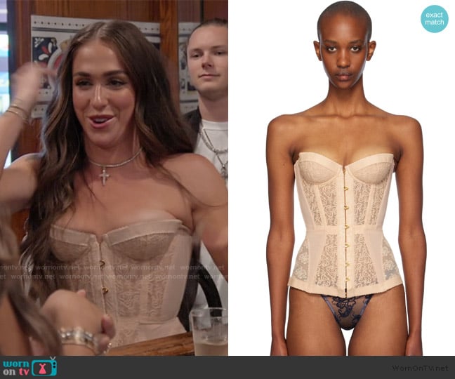 Agent Provocateur Beige Mercy Corset worn by Ariana Biermann on Next Gen NYC