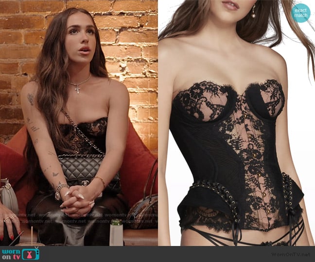 Agent Provocateur Raphaella Lace Corset worn by Ariana Biermann on Next Gen NYC